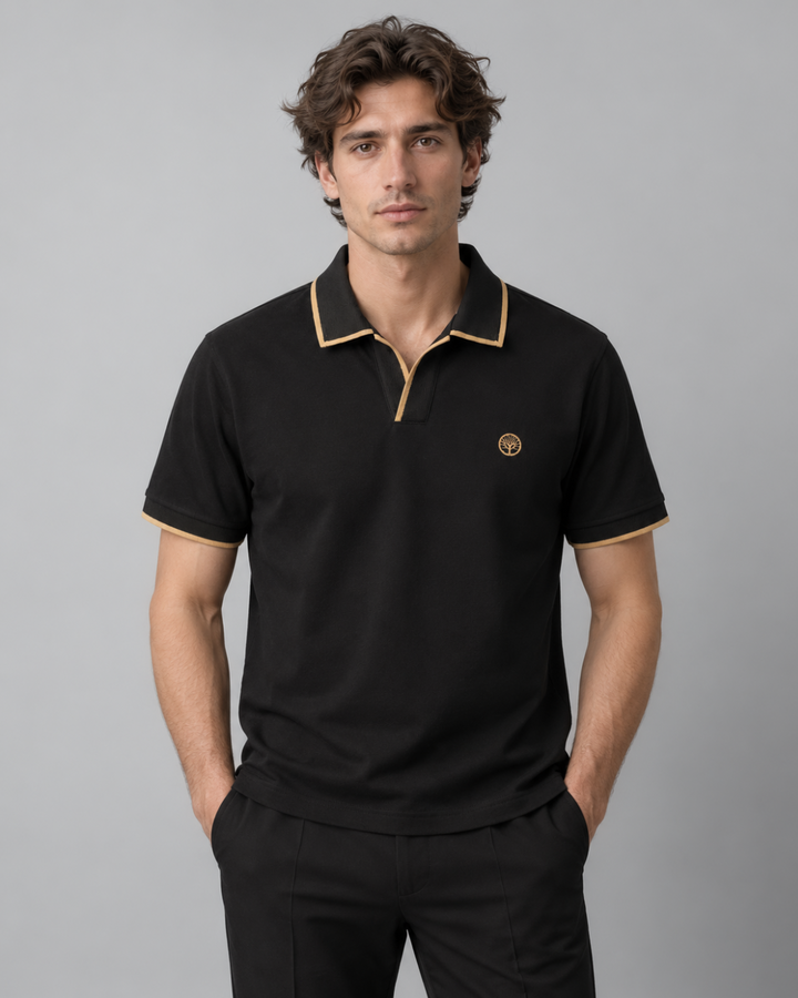Camiseta Polo Hombre con Cuello y Pechera texturizada