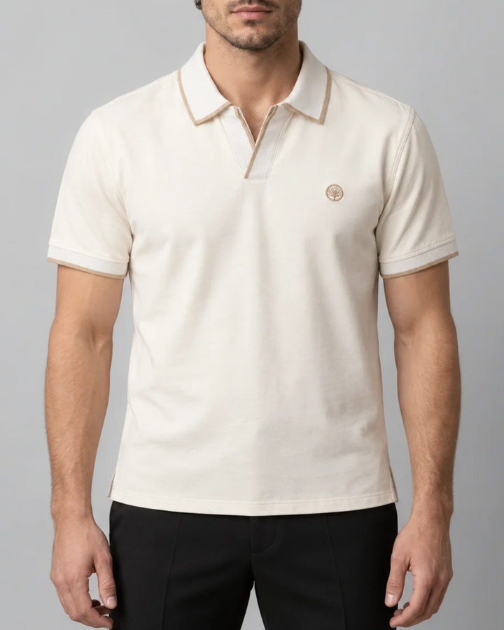 Camiseta Polo Hombre con Cuello y Pechera texturizada