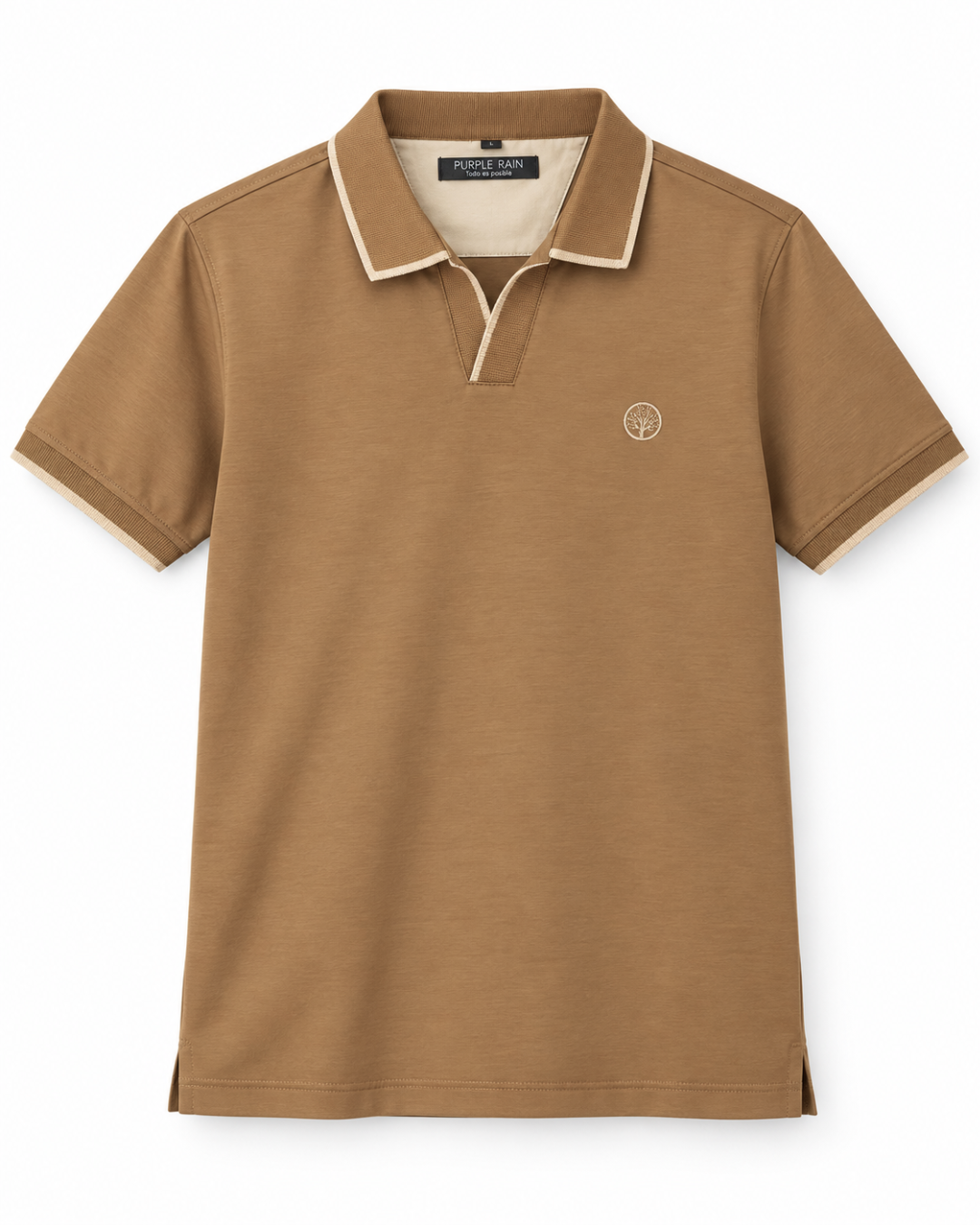 Camiseta Polo Hombre con Cuello y Pechera texturizada