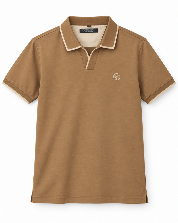 Camiseta Polo Hombre con Cuello y Pechera texturizada