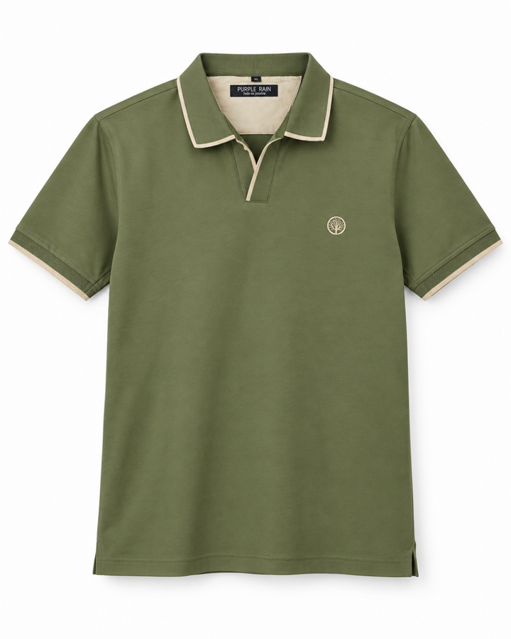 Camiseta Polo Hombre con Cuello y Pechera texturizada