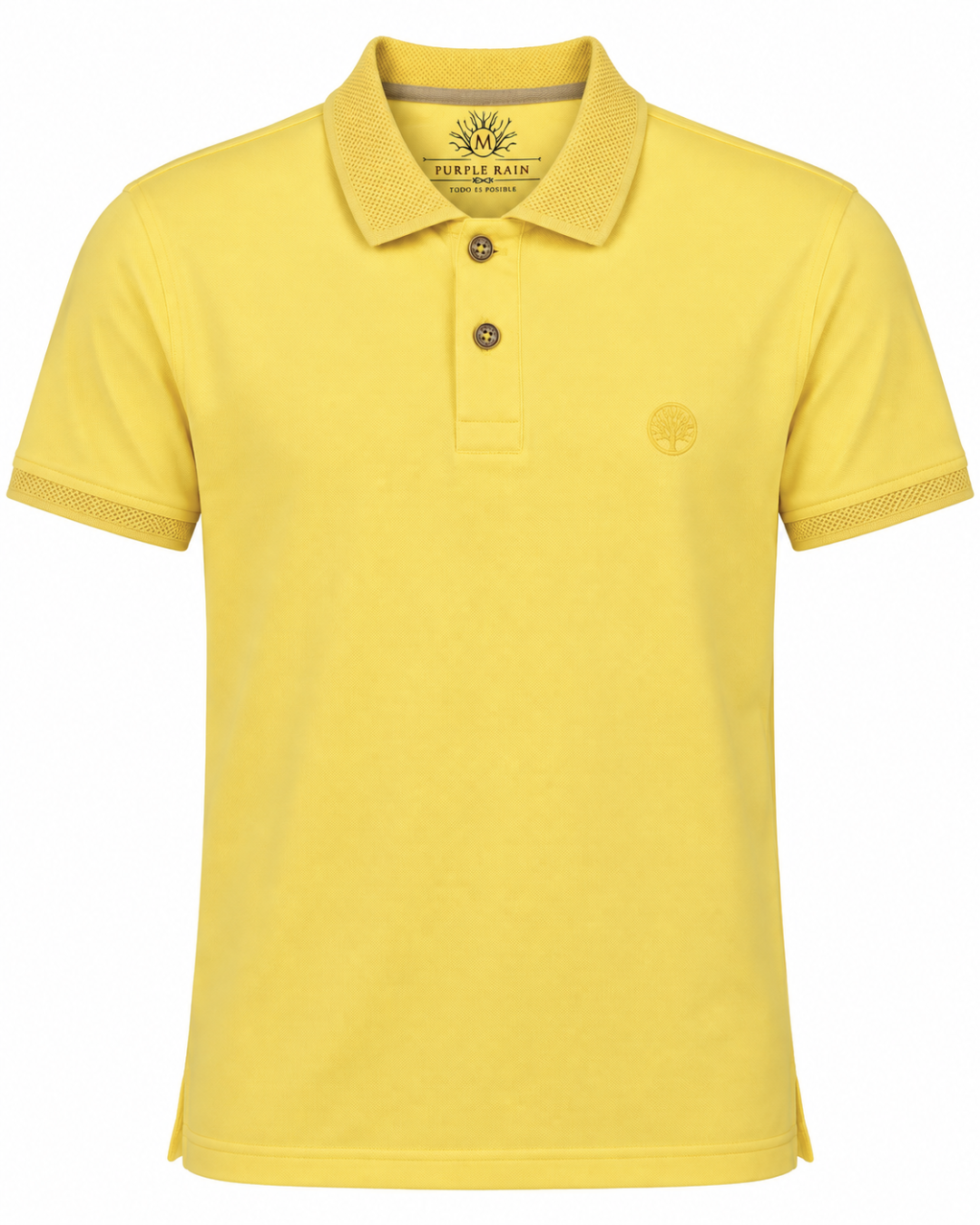 Camiseta Polo Hombre con Cuello y Puños Texturizados
