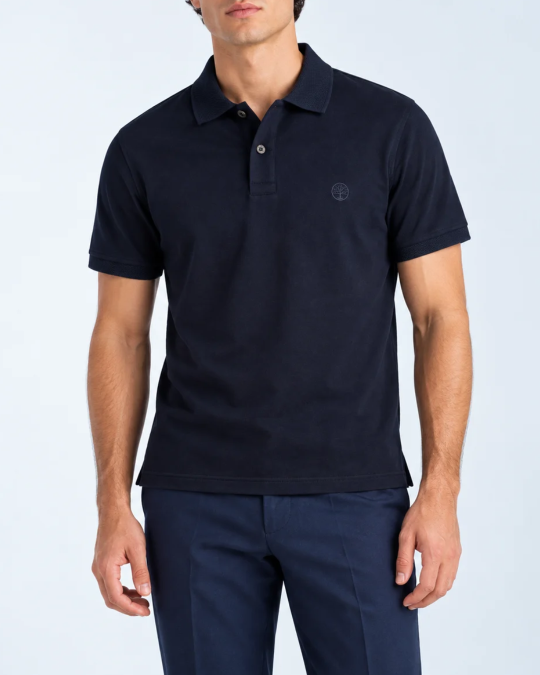 Camiseta Polo Hombre con Cuello y Puños Texturizados