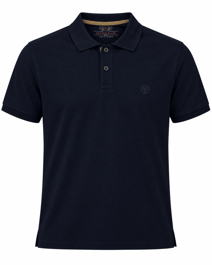 Camiseta Polo Hombre con Cuello y Puños Texturizados