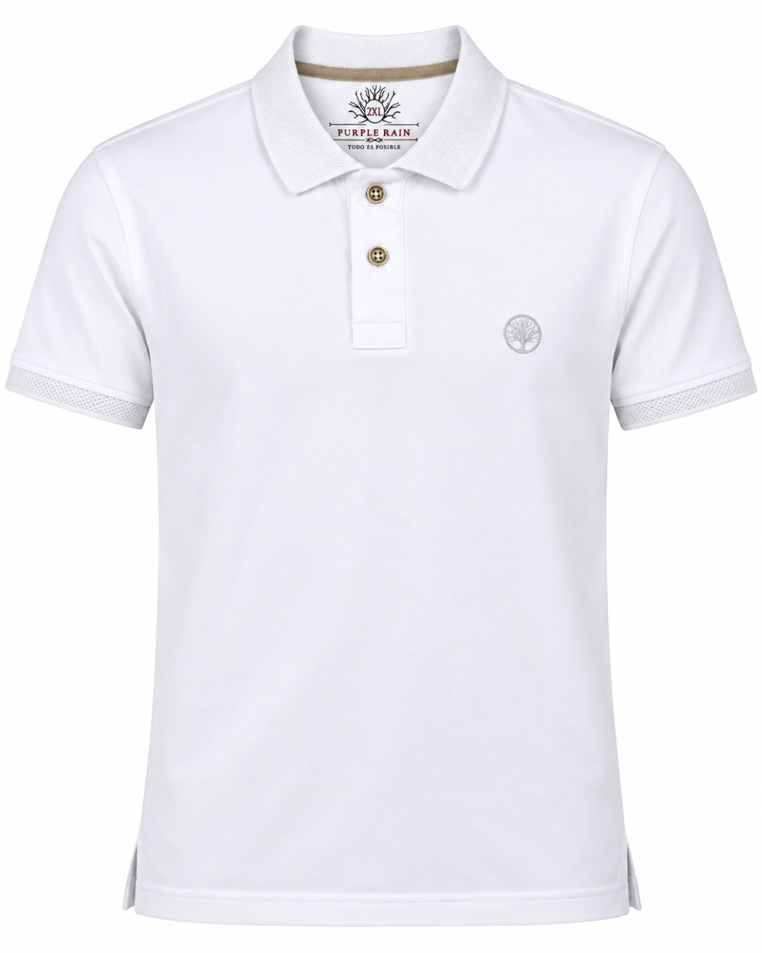 Camiseta Polo Hombre con Cuello y Puños Texturizados