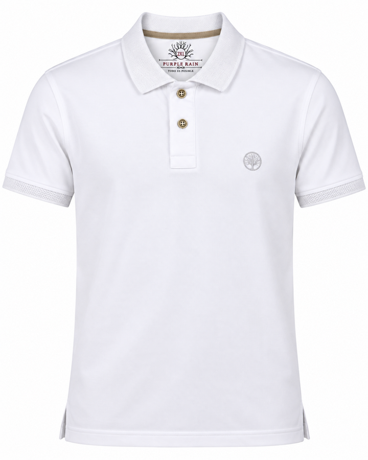 Camiseta Polo Hombre con Cuello y Puños Texturizados