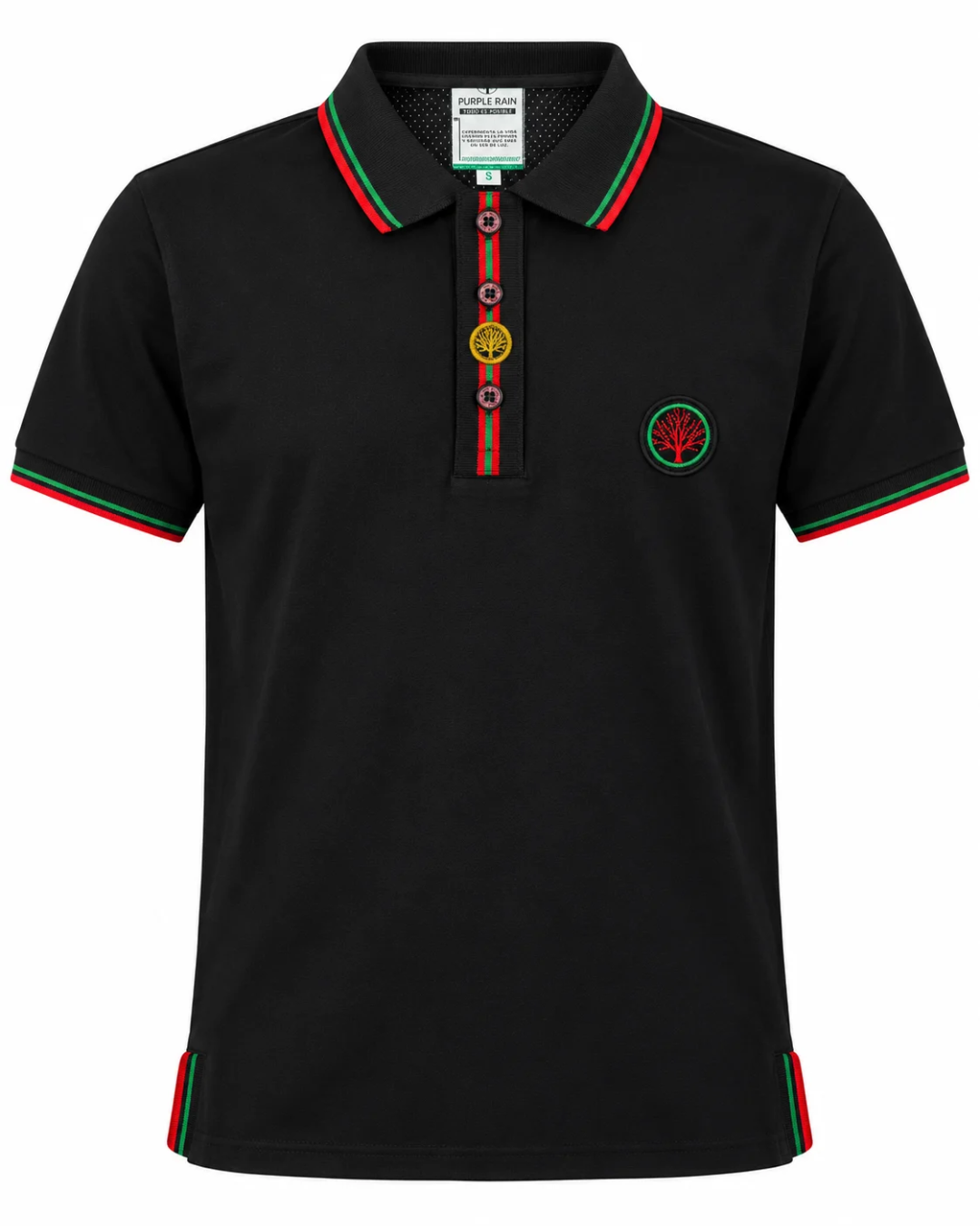 Camiseta Polo Hombre Cuello Texturizado y Detalles Tricolor