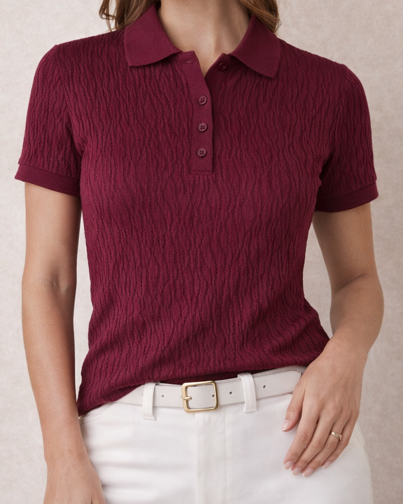 Polo Élan Texturizada - Purple Rain