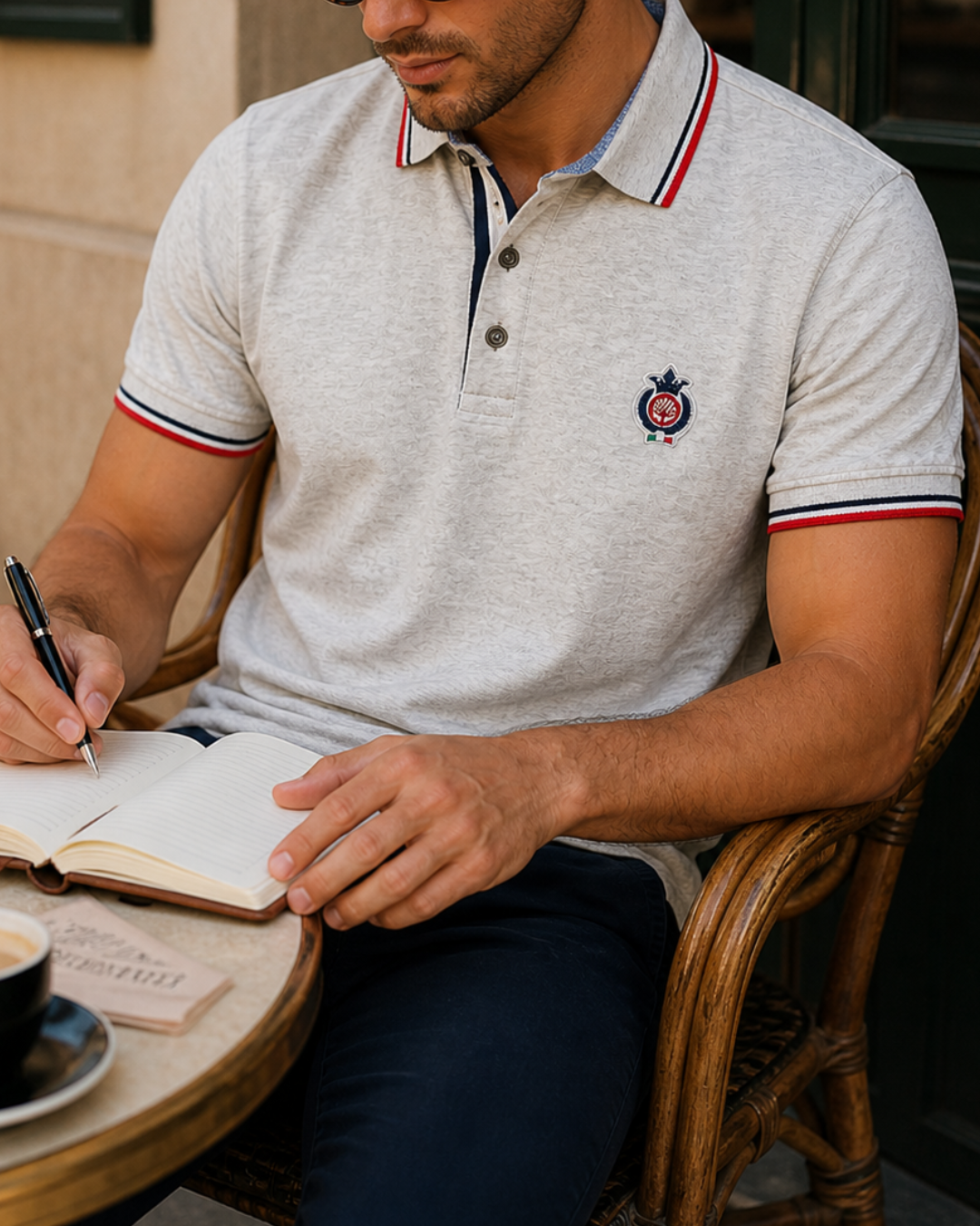 polo hombre tela fría elegante slim fi