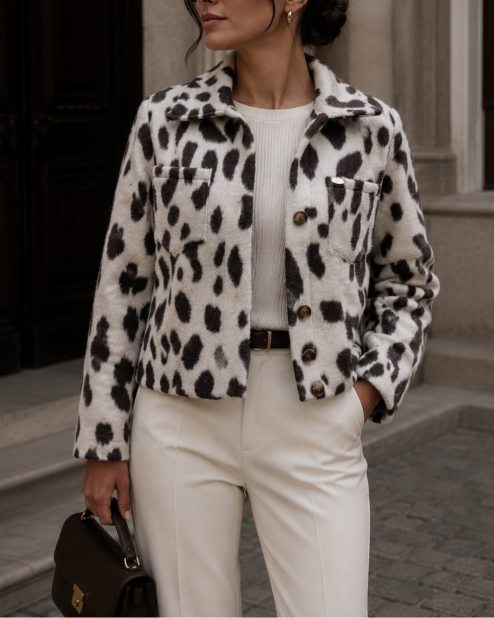 chaqueta estampada dama 