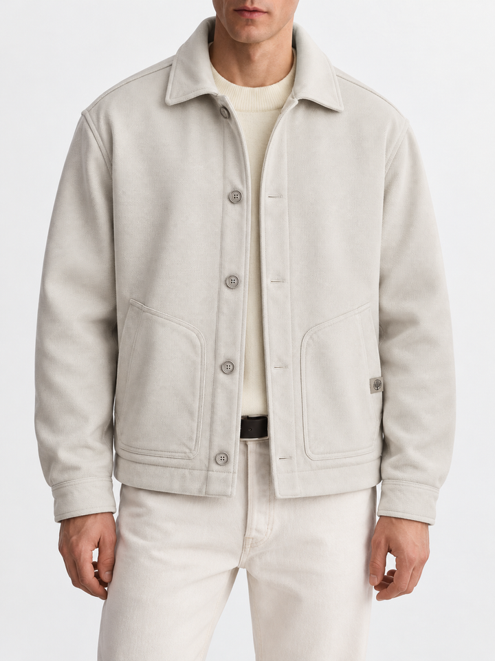 Chaqueta Clásica Tipo Paño para Hombre Marfil