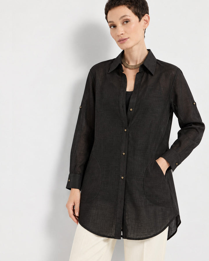 Blusón Camisero Largo para Mujer en Viscosa Siena
