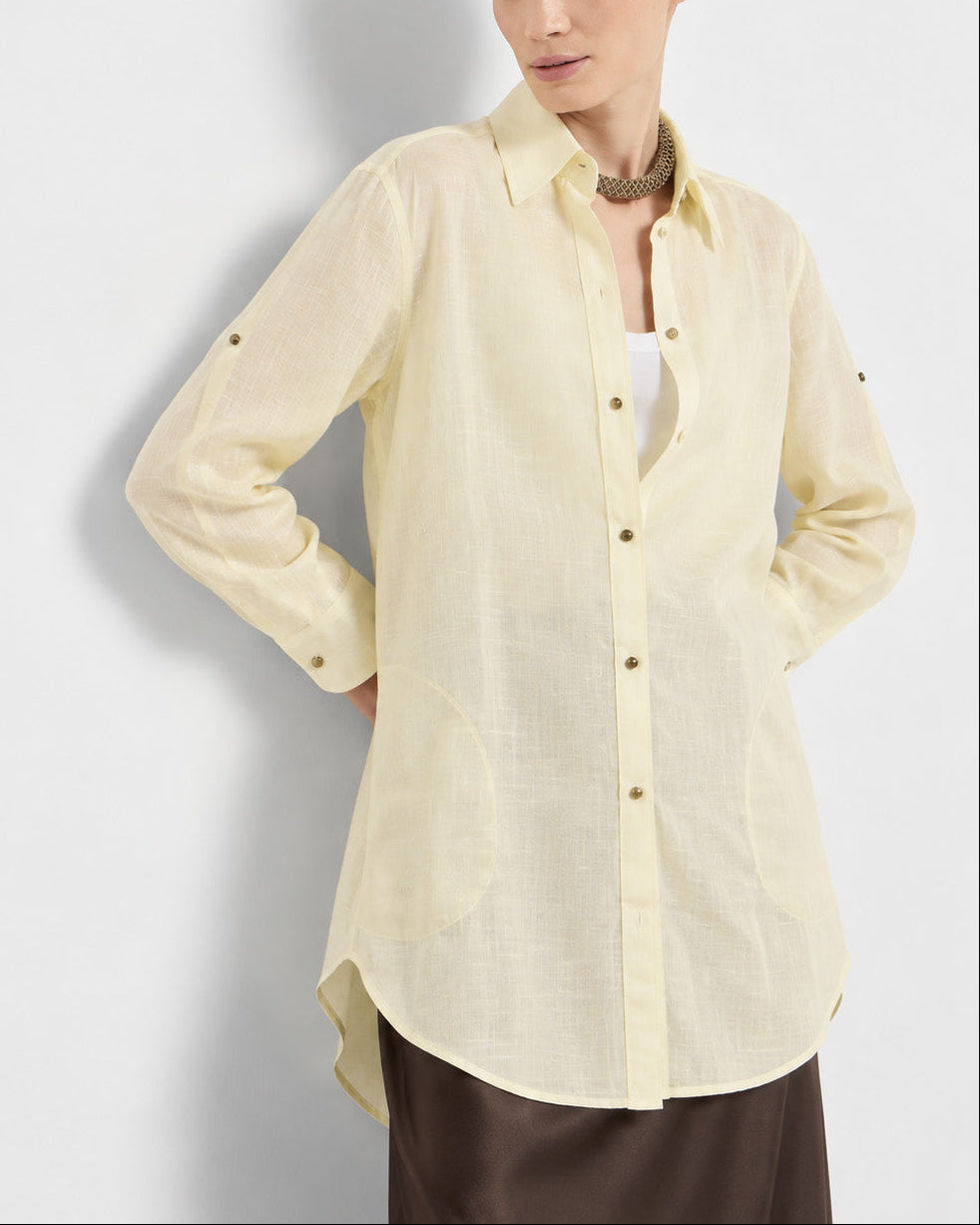 Blusón Camisero Largo para Mujer en Viscosa Siena
