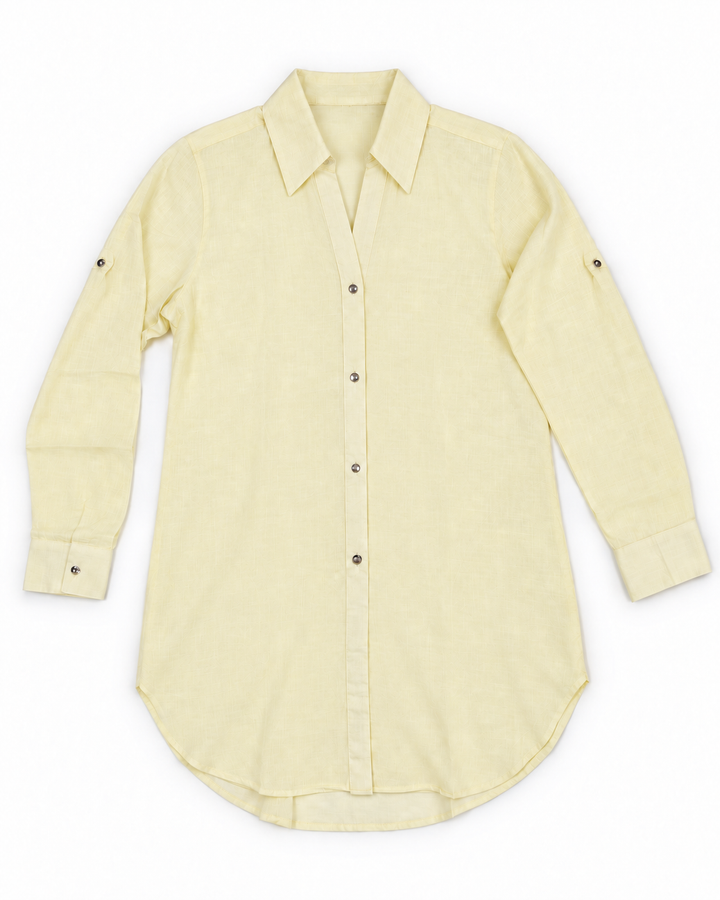 Blusón Camisero Largo para Mujer en Viscosa Siena