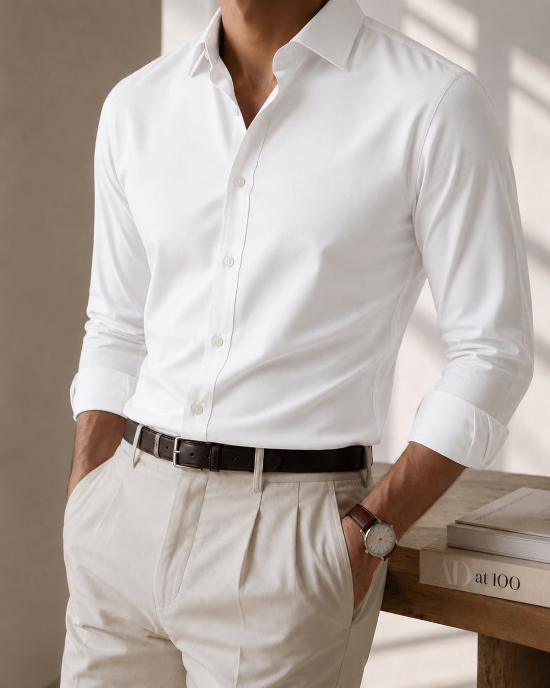 Camisa Slim Fit Stretch Hombre Elegante - Purple Rain
