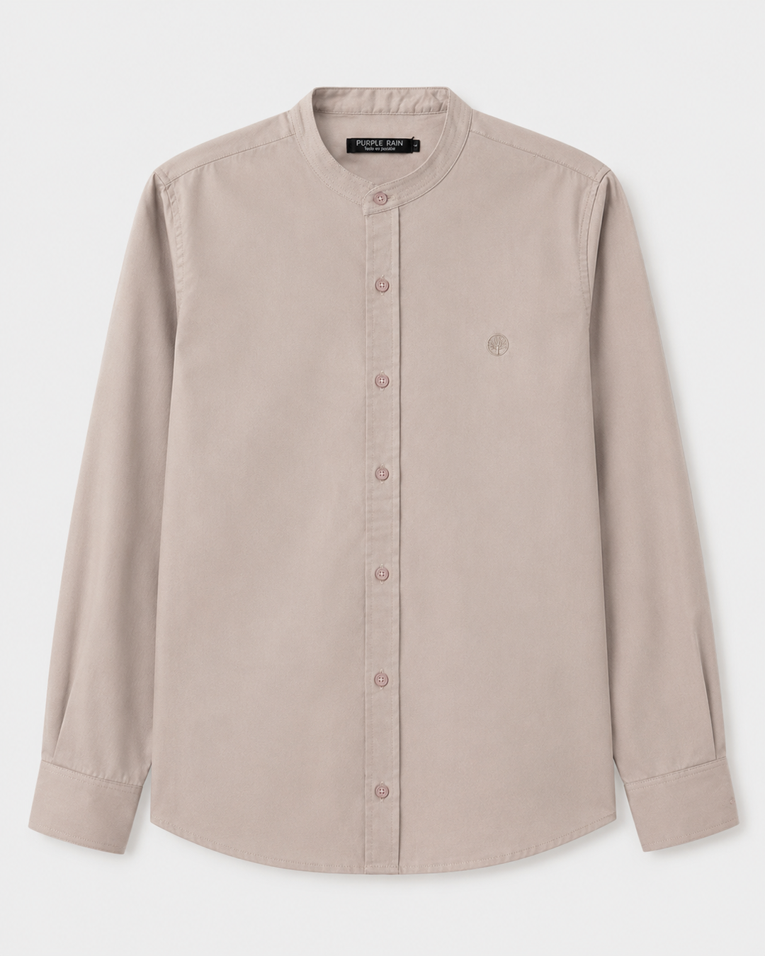 Camisa Hombre Cuello Neru tejido Micro punto Manga Larga