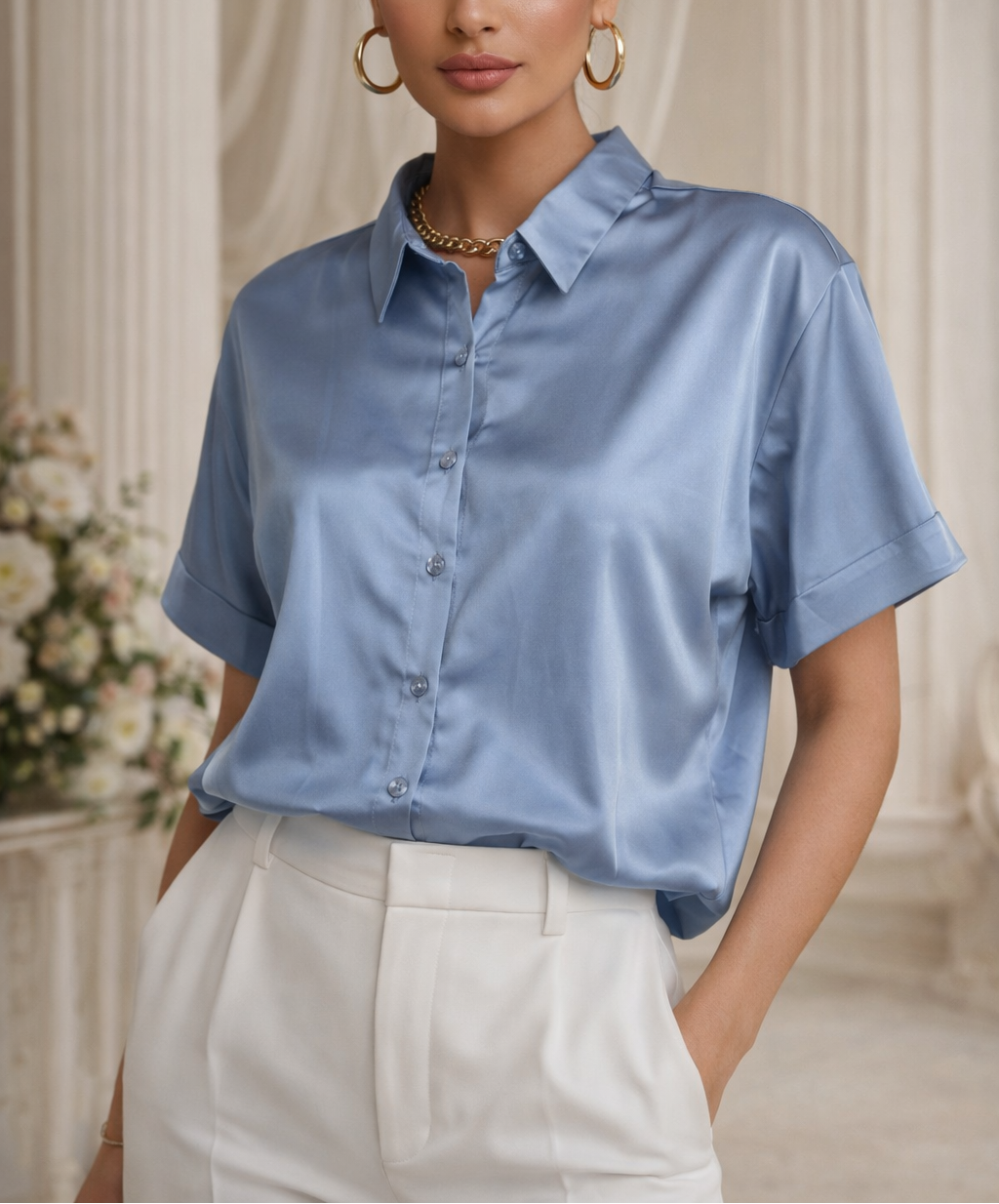 Blusa Satin Aura - Purple Rain