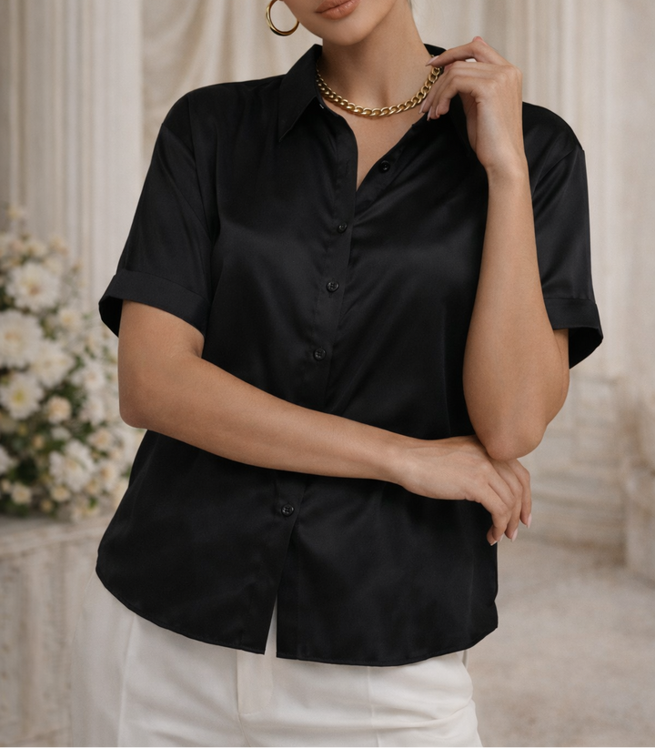 Blusa Satin Aura - Purple Rain