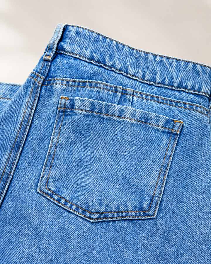 Falda Denim Midi Botonera