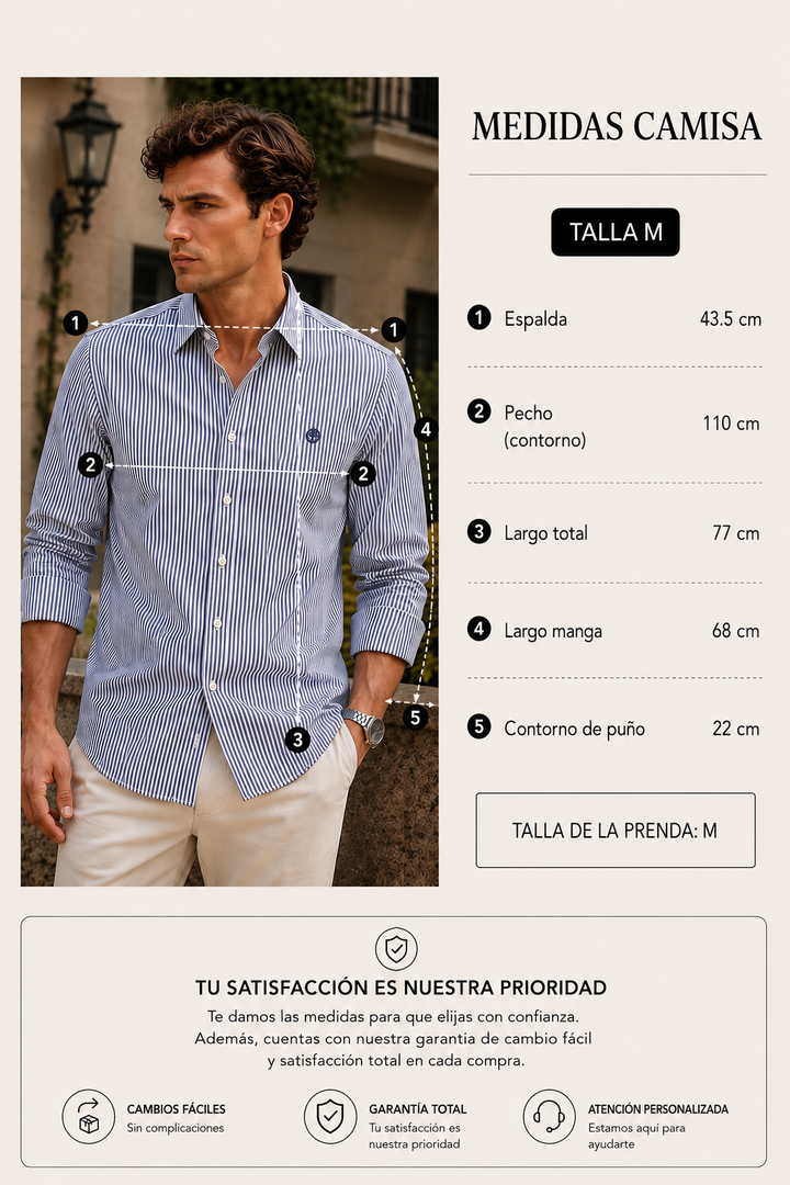 Camisa de Rayas Hombre Cuello Italiano | Portofino | Purple Rain
