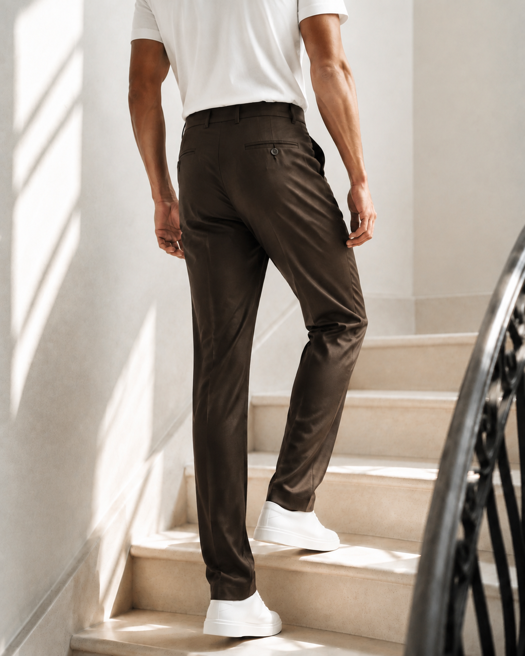 Pantalón Hombre pantalón sastrero tencel Café