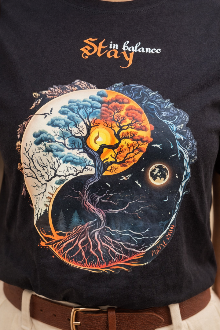 Camiseta stay in balance - Purple Rain