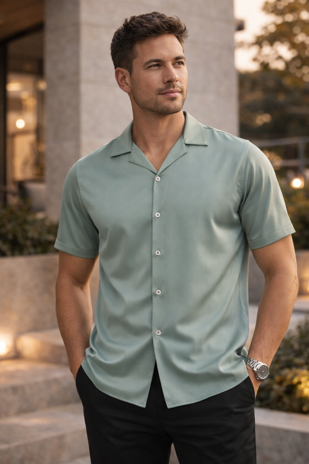 CAMISA MANGA CORTA | SATIN SENSE - Purple Rain