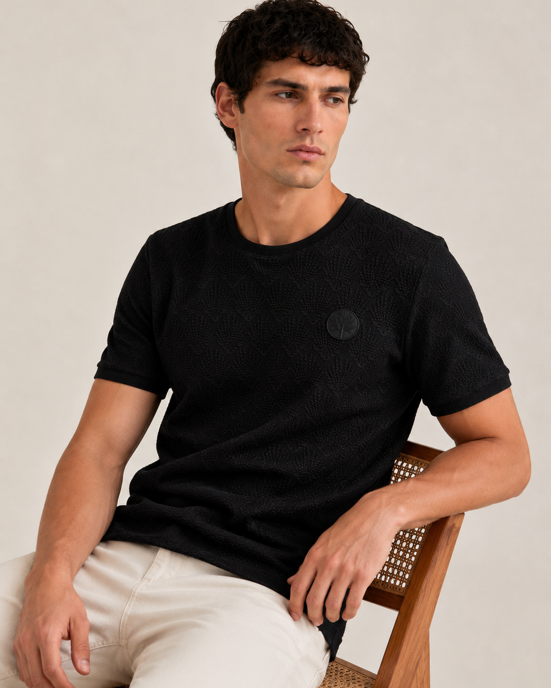 Camiseta Hombre Relieve Jacquard Purple Rain