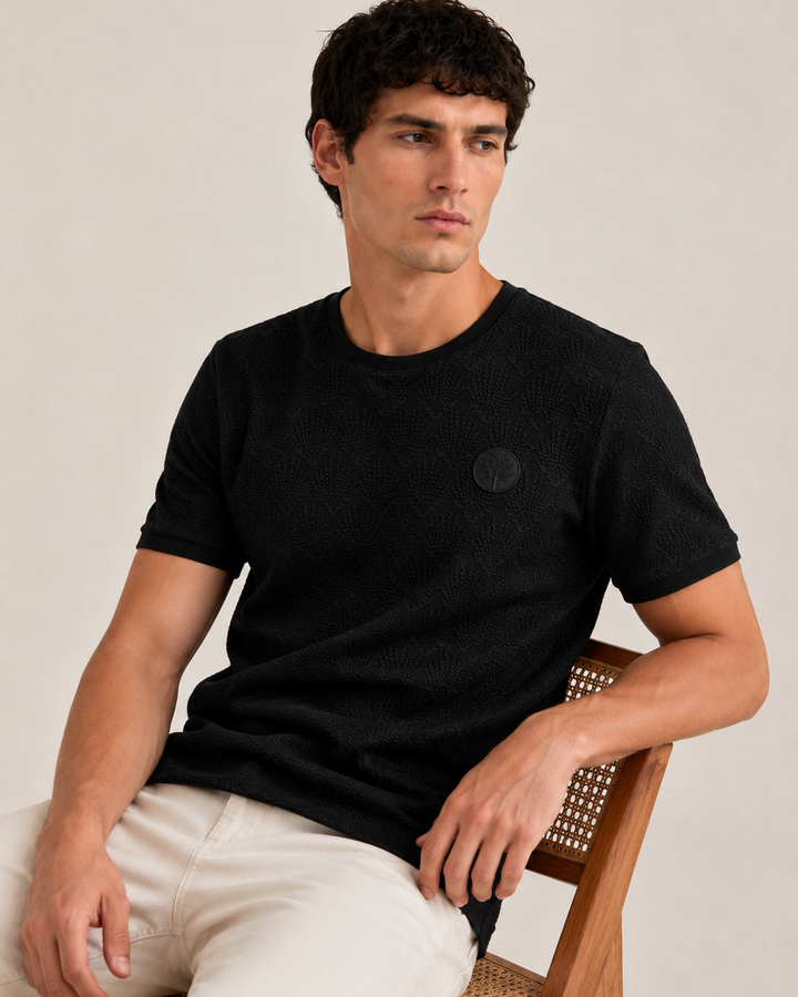 Camiseta Hombre Relieve Jacquard Purple Rain