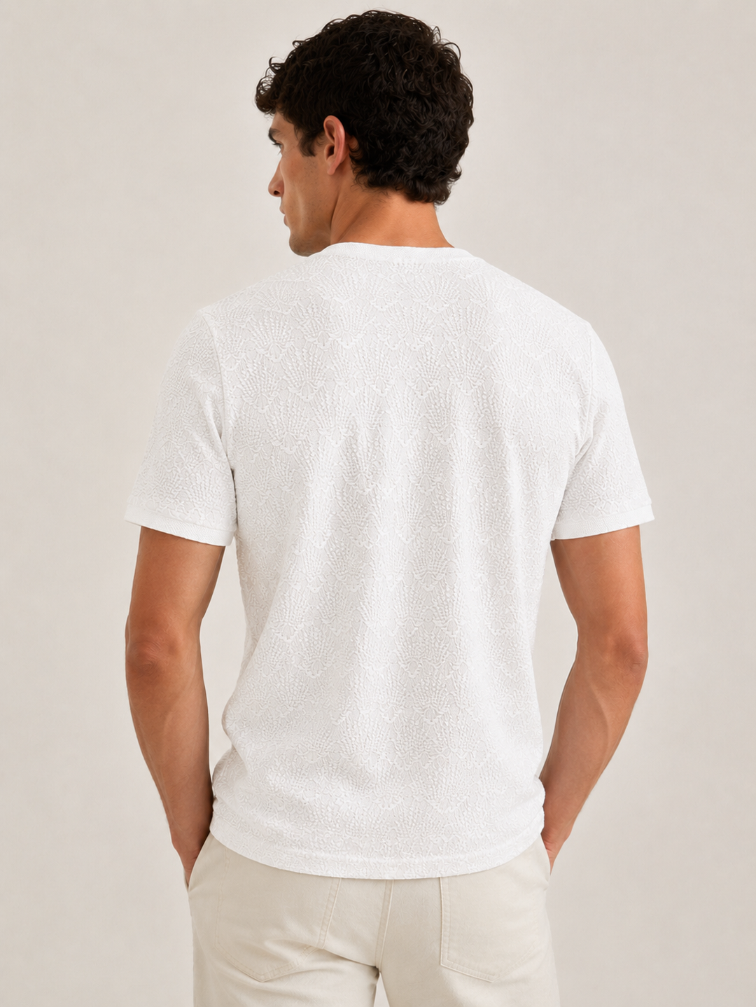Camiseta Hombre Relieve Jacquard Purple Rain