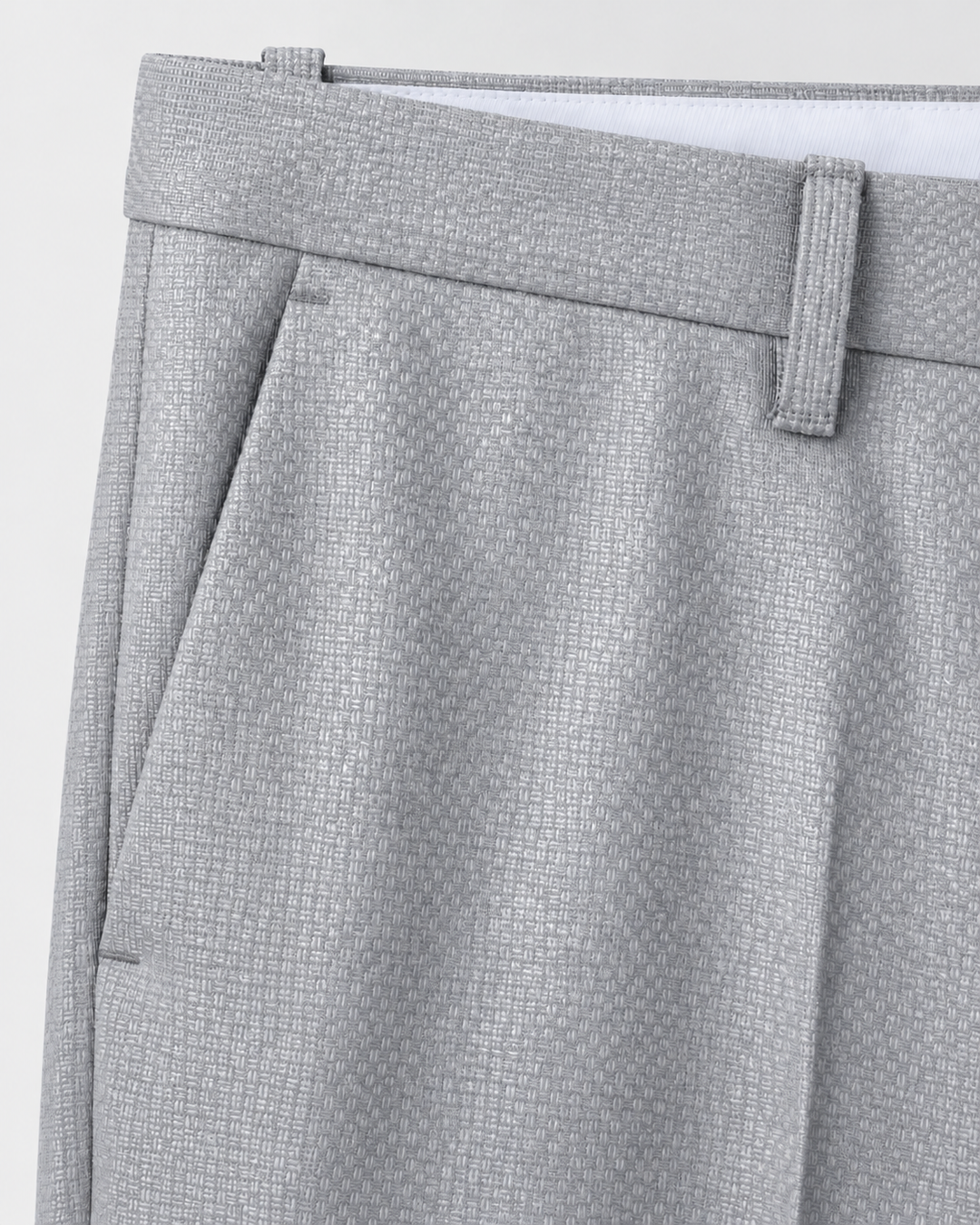 Pantalón tipo paño Sastrero Hombre Recto Gris texturizado