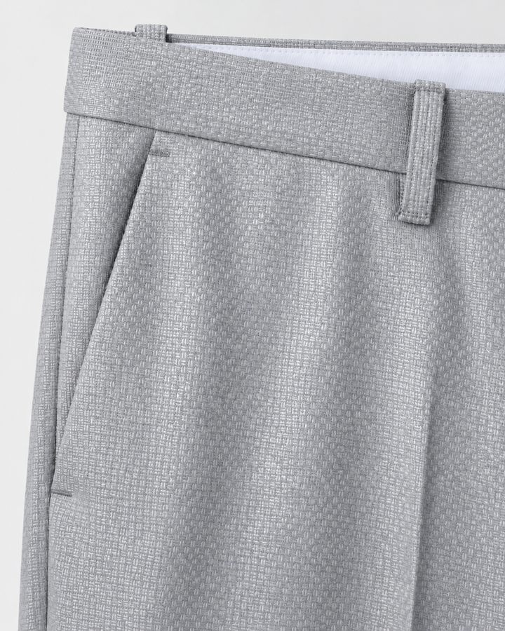 Pantalón tipo paño Sastrero Hombre Recto Gris texturizado