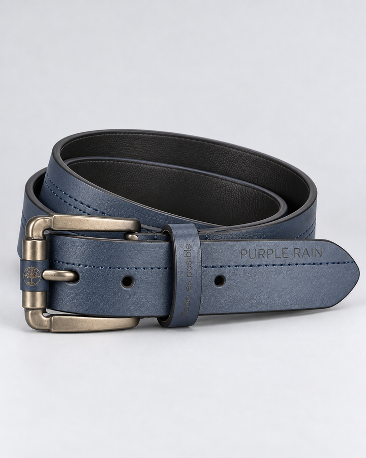 Cinturón de cuero azul pizarra para hombre | Purple Rain