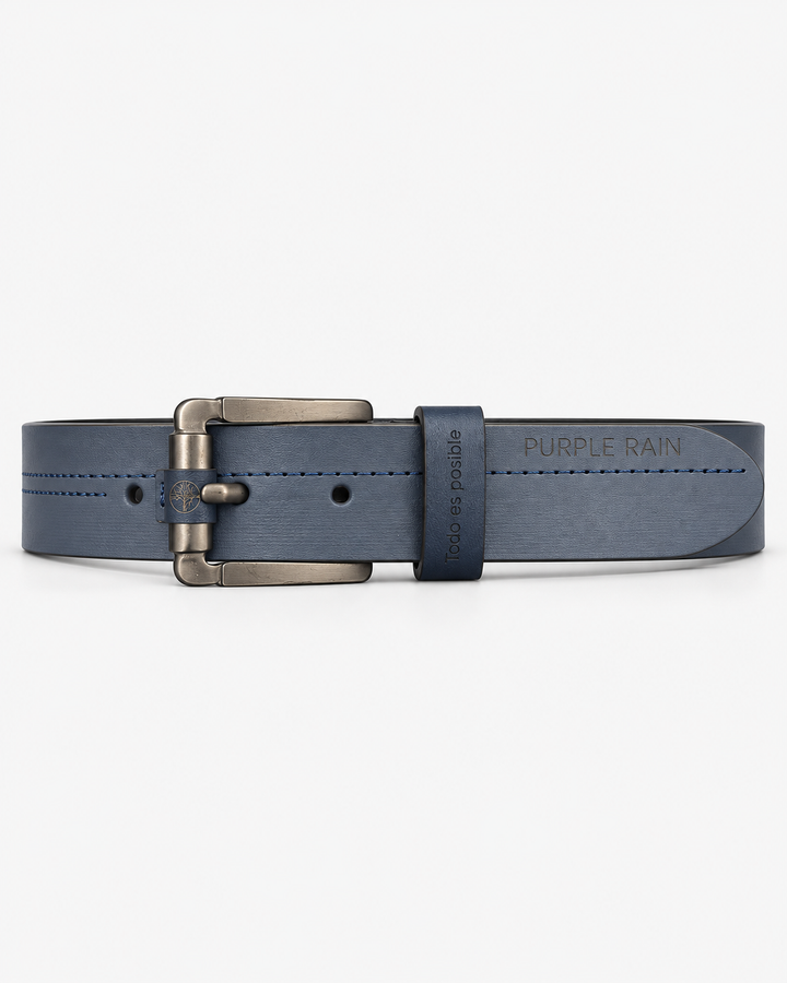 Cinturón de cuero azul pizarra para hombre | Purple Rain