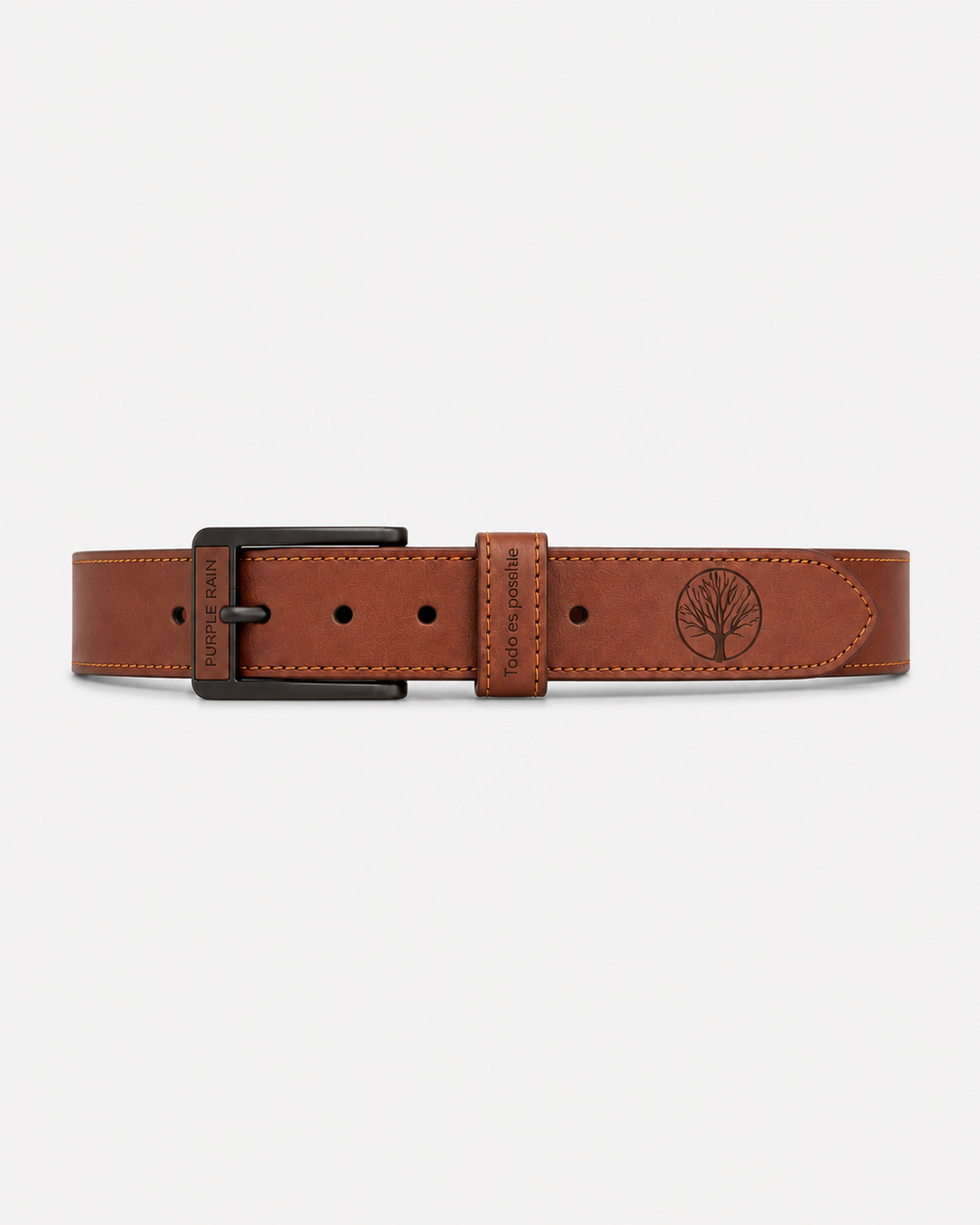 Cinturón de cuero para hombre con doble costura | Purple Rain