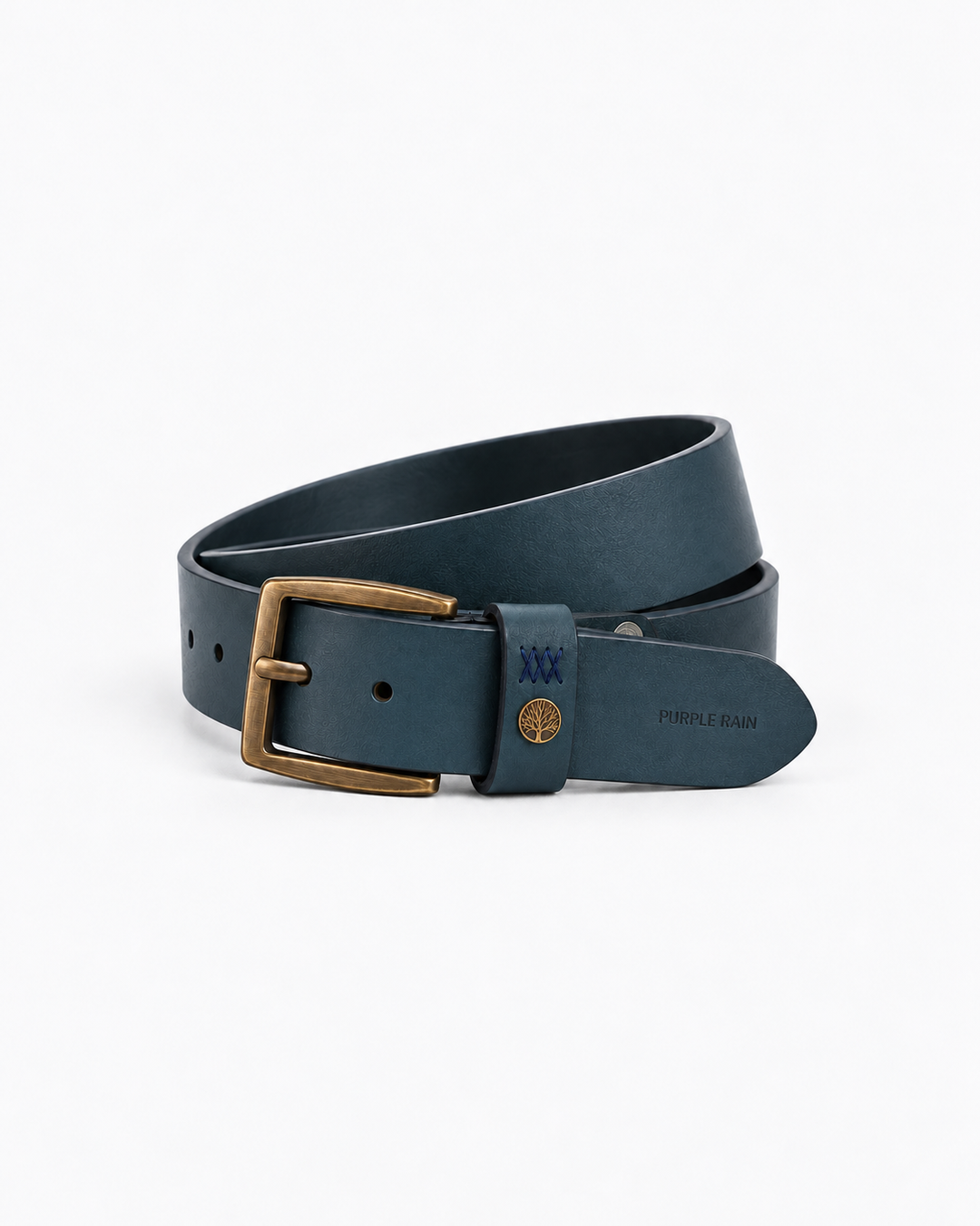 Cinturón de cuero bovino para hombre azul petróleo | Purple Rain