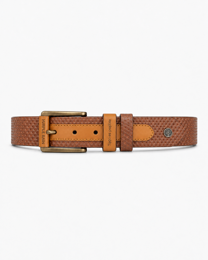 Cinturón de cuero bovino para hombre bicolor texturizado | Purple Rain