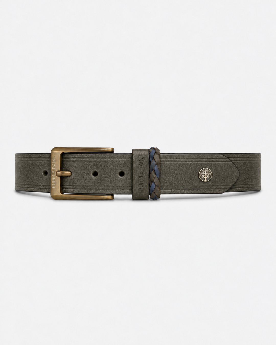 Cinturón de cuero bovino para hombre con hebilla dorada | Purple Rain