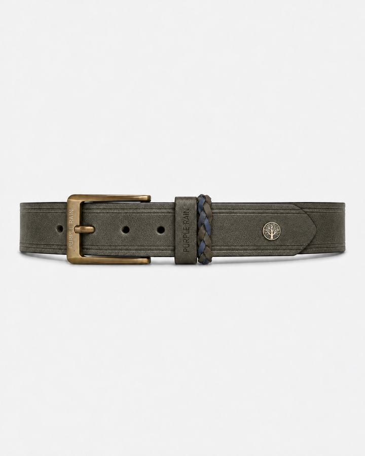 Cinturón de cuero bovino para hombre con hebilla dorada | Purple Rain