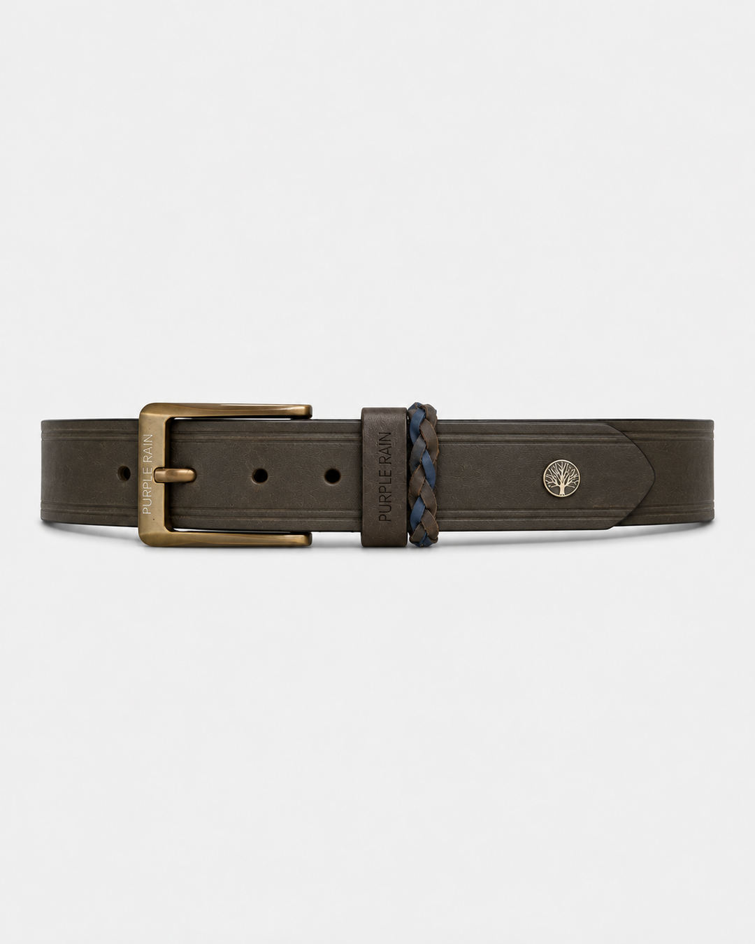 Cinturón de cuero bovino para hombre con hebilla dorada | Purple Rain