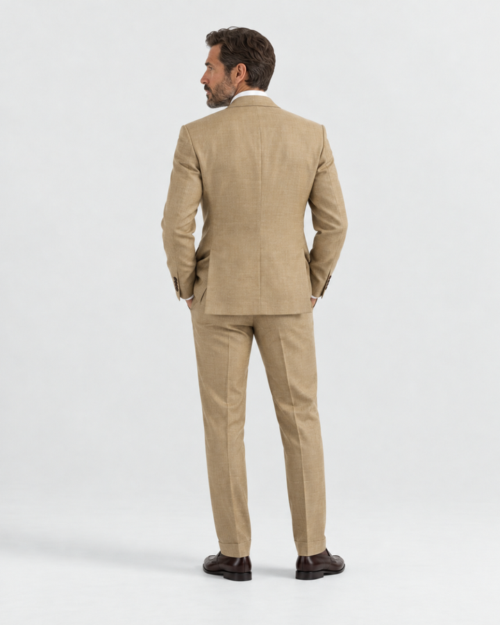 Traje Hombre Élite Tipo Paño Caqui Texturizado