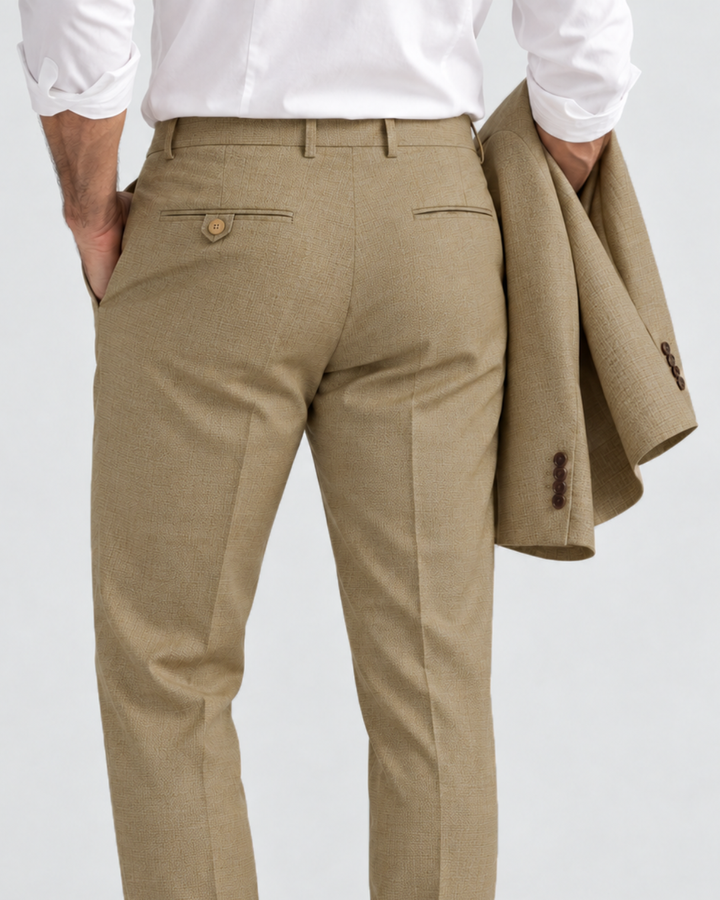 Traje Hombre Élite Tipo Paño Caqui Texturizado
