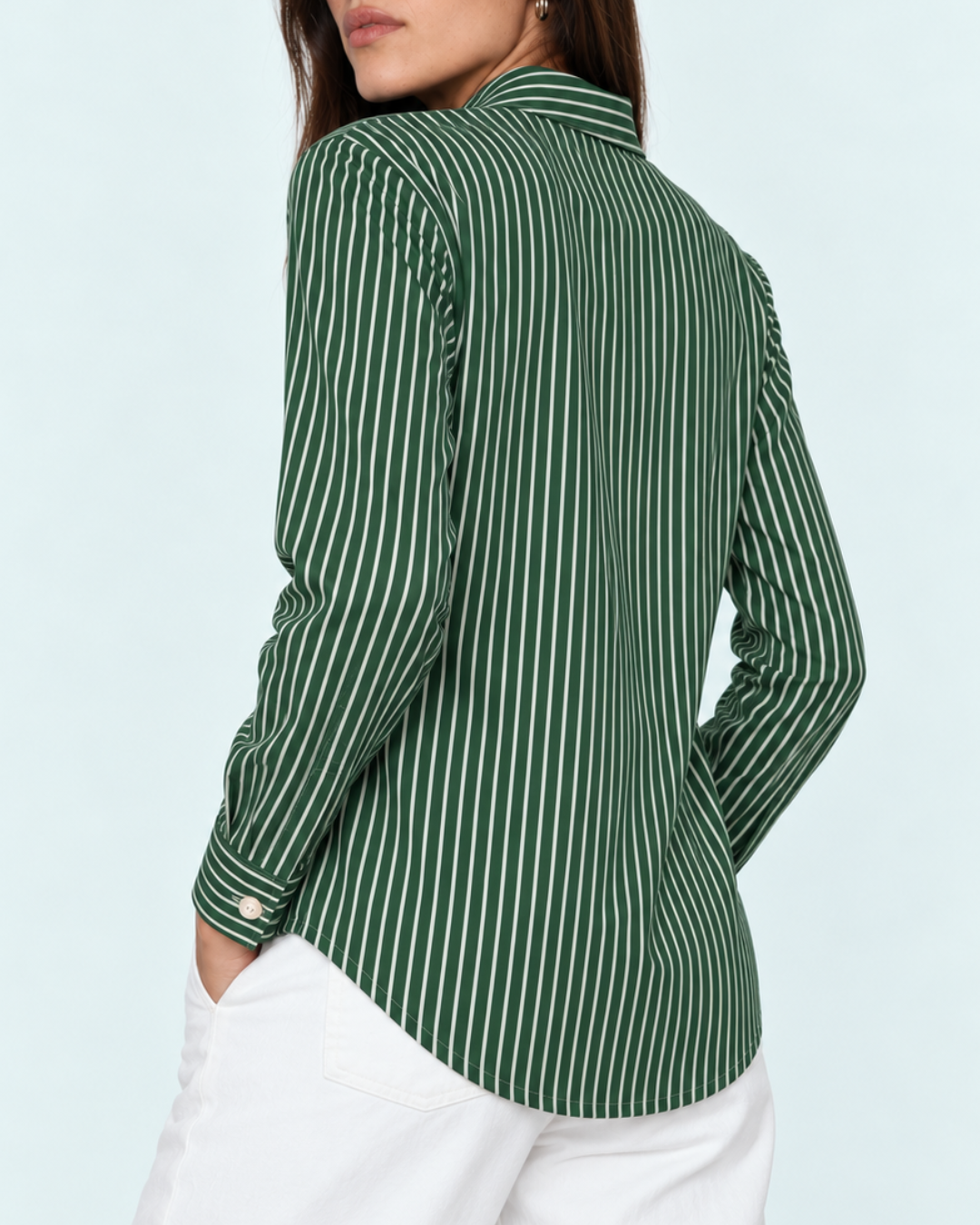 Blusa Dama de Rayas Manga Larga