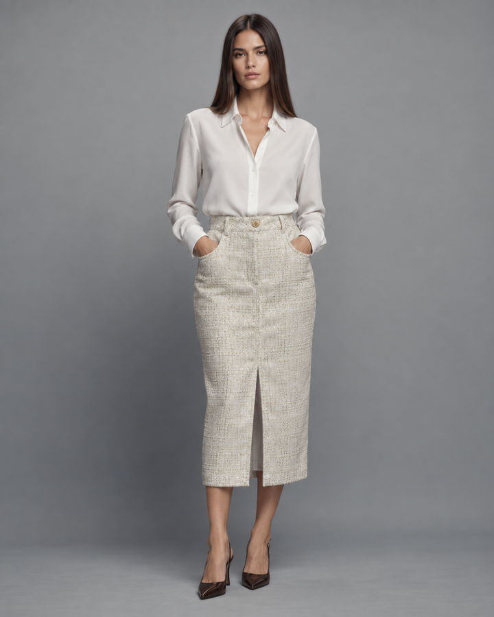 Falda Midi Texturizada Premium