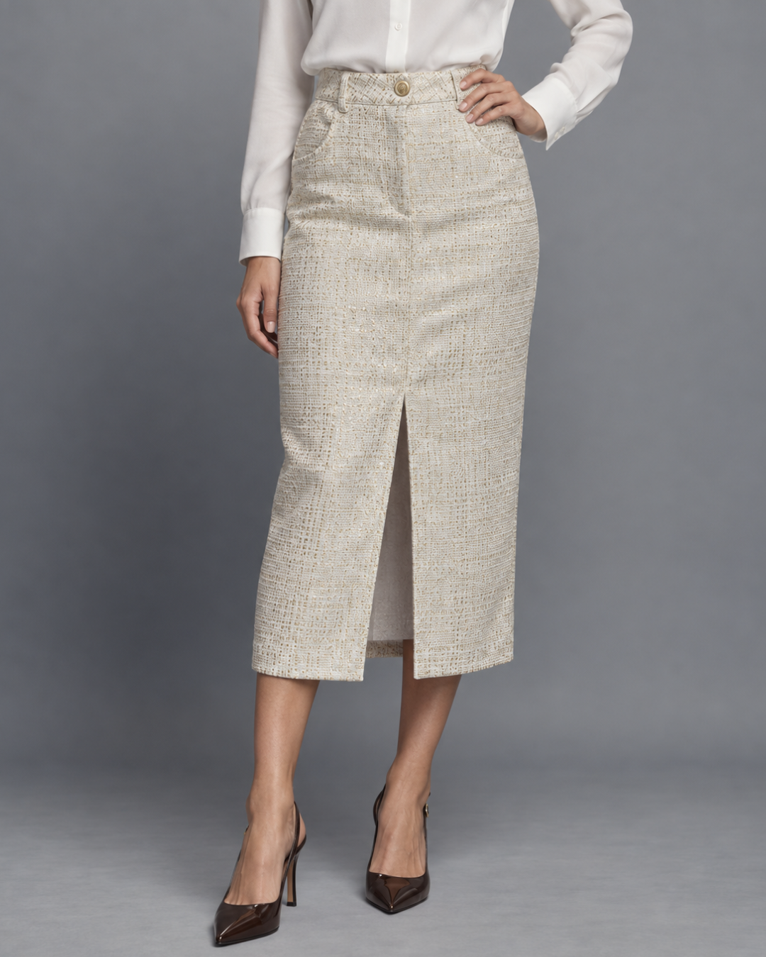 Falda Midi Texturizada Premium