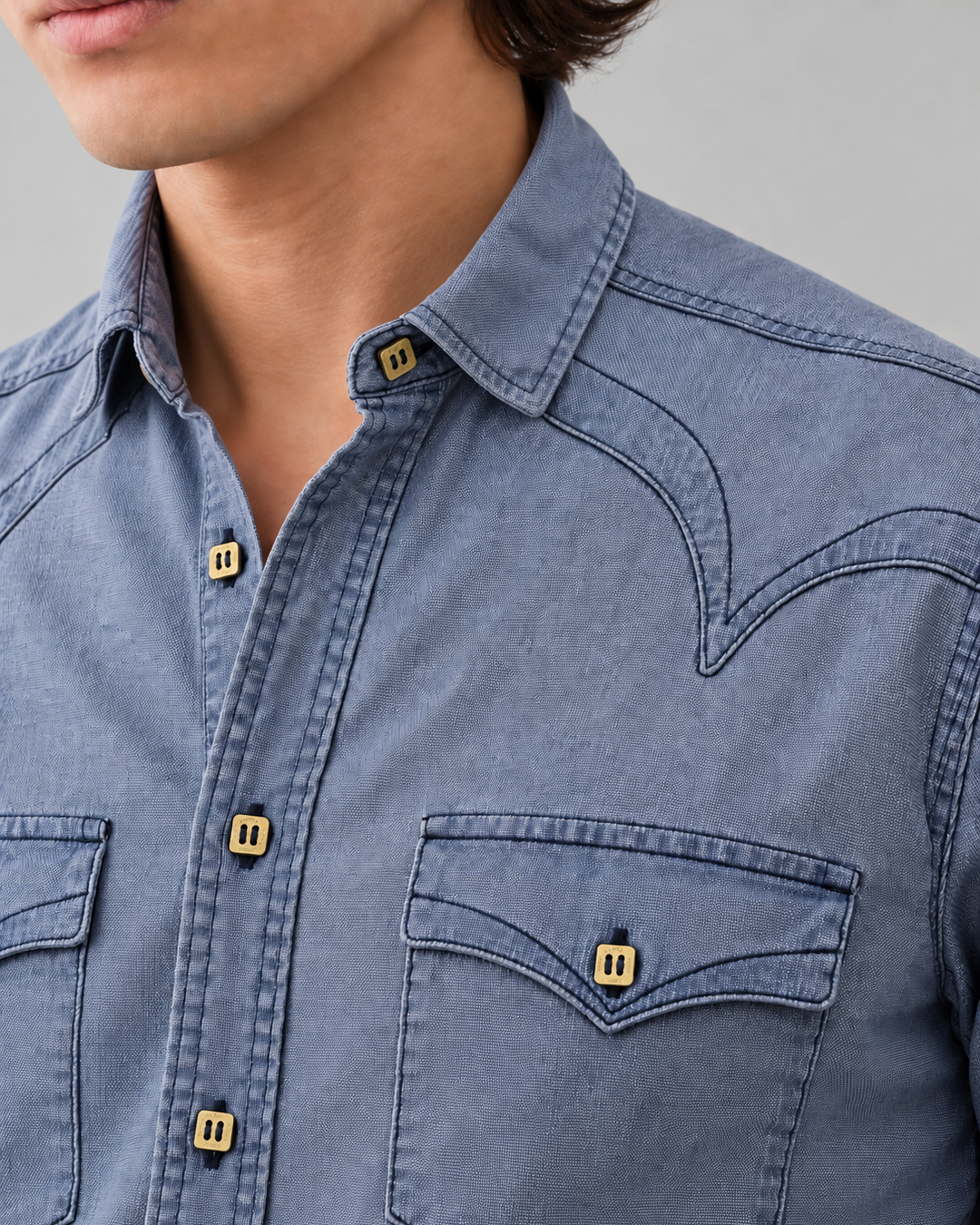 Camisa Manga Larga Hombre Denim Maverick - Purple Rain