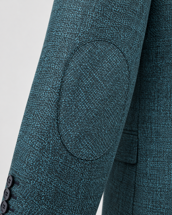 Traje Hombre Premium Texturizado Azul Petróleo