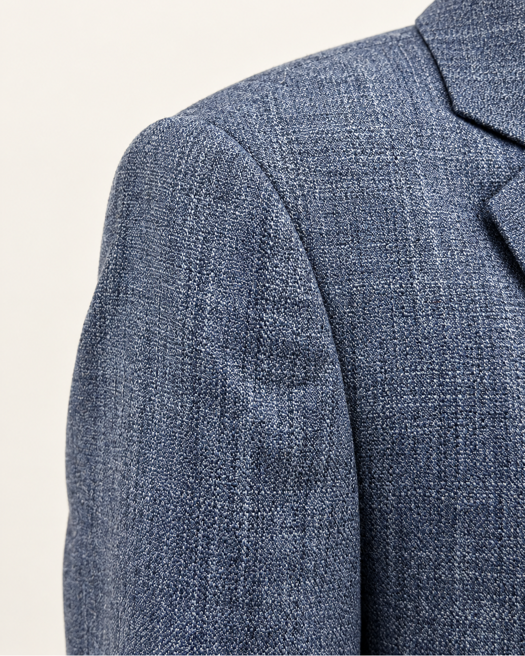 Traje Hombre Premium Azul Acero Jaspeado con Coderas