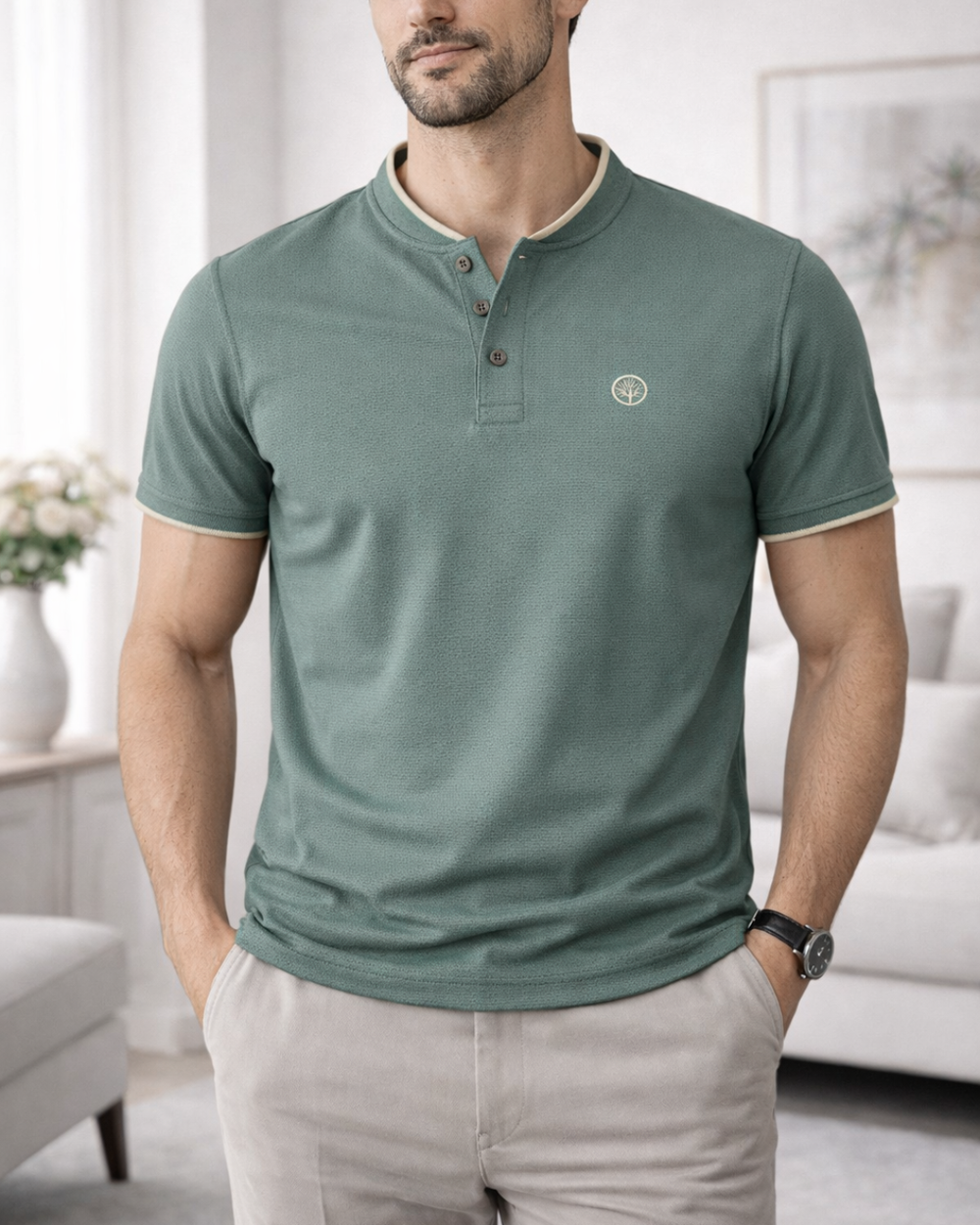 Polo Henley Signature - Purple Rain