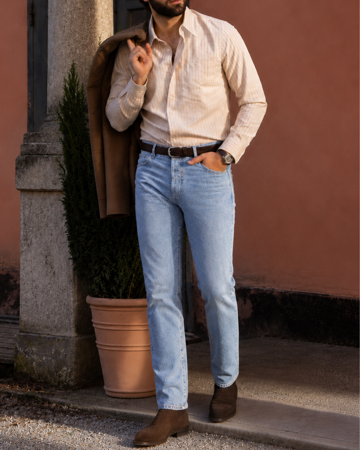 Jean Denim Jacquard Micropunto